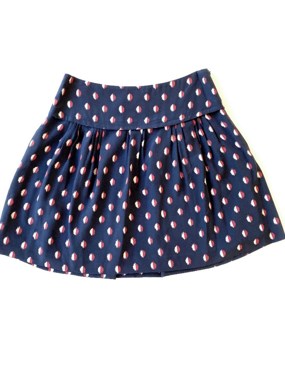 Madewell 100% Silk Nico Mini A-Line Skirt Navy Blue 4